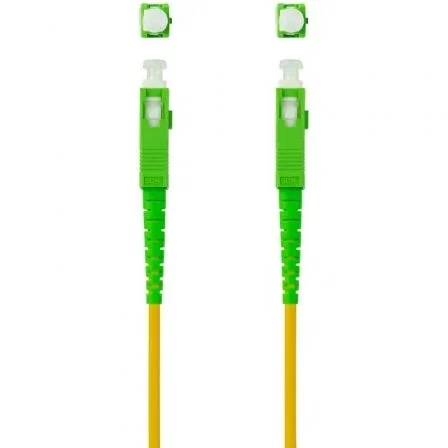 Nanocable Cable de Fibra Óptica SC/APC a SC/APC Monomodo Simplex LSZH, 3m, Amarillo